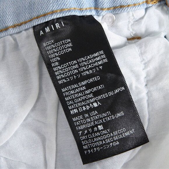 Amiri Black Inkjet Blue Distressed Jeans - Picture 8 of 9